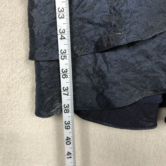 NWT ADRIANNA PAPELL Cocktail Dress Sz 6 Blue Midi Layered Lined Iridescent NEW - Picture 10 of 16